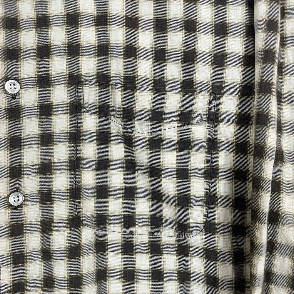 Vintage 90s Banana Republic Shadow Plaid Shirt Mens Large Hong Kong Button Up